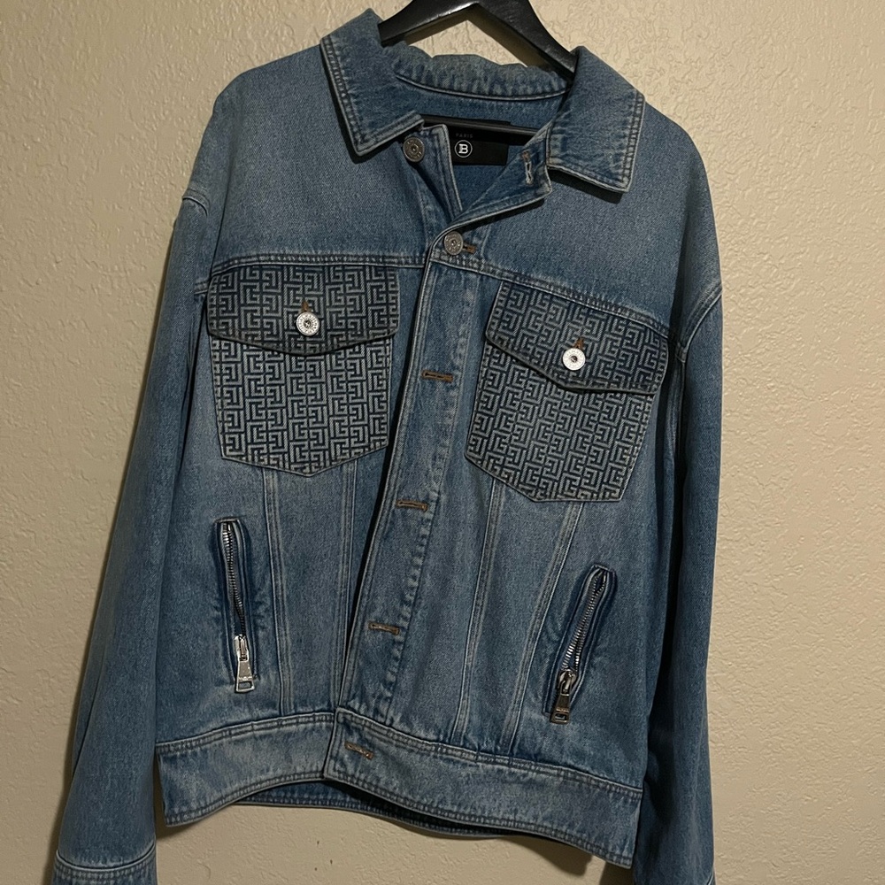 Balmain Collar Denim Button Jacket